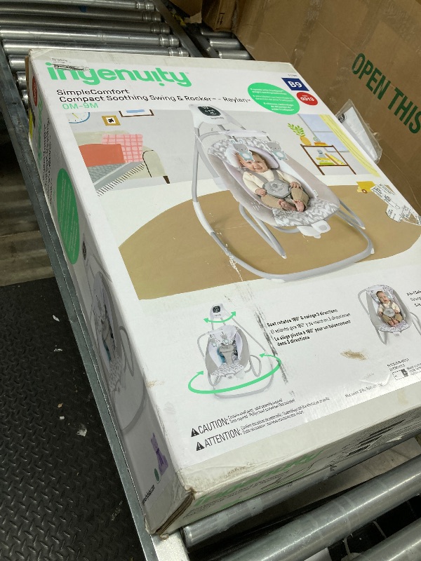 Photo 3 of Ingenuity 2-in-1 SimpleComfort Lightweight Compact 6-Speed Multi-Direction Baby Swing & Rocker, Vibrations & Nature Sounds, 0-9 Months 6-20 lbs (Raylan)