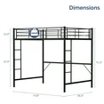 Photo 1 of *MISSING PARTS***Zimtown Full Loft Bed with Stairs Metal Single Loft Bunk Bed with Safety Guard Rails & 2 Side Ladder, Black