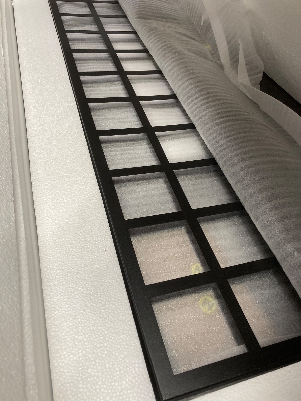 Photo 1 of **The description and photo are for reference only.
**Metal Planter Box with Trellis,72"x47"x16"Galvanized Steel Outdoor Raised Garden Bed with Privacy Screen,with Drainage Holes & Lockable Casters for Climbing Plants,Vines,and Vegetables(Grid-Black)