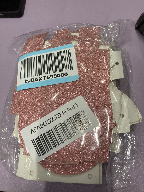 Photo 1 of 107 Pieces Glitter A-Z Letters and Numbers Banner – DIY Custom Alphabet and Number Garland Kit for Birthday, Wedding, Graduation, Baby Shower, New Year and Party Decorations (Rose Gold)