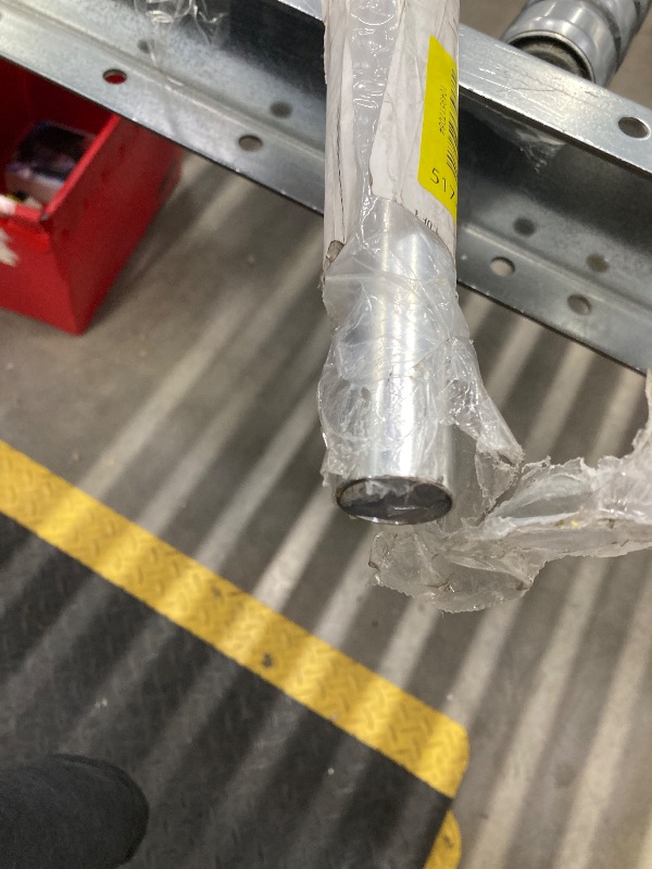 Photo 1 of ***ONE END CAP IS MISSING***Silver Aluminum Color Guard Flag Pole 6 Ft Set with Plastic Black End Cap Tips and Fastener Strips for Color Guard Silk Flags, Standard Lightweight Practice Pole***ONE END CAP IS MISSING***