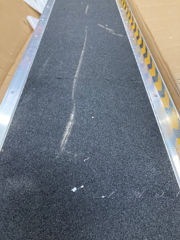 Photo 1 of 10 FT Portable Wheelchair Ramp,Aluminum Wheelchair Ramp for Home Steps with Non-Skid Surface and Reflective Strips,600 LBS Weight Capacity