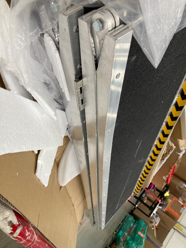 Photo 1 of 10 FT Portable Wheelchair Ramp,Aluminum Wheelchair Ramp for Home Steps with Non-Skid Surface and Reflective Strips,600 LBS Weight Capacity