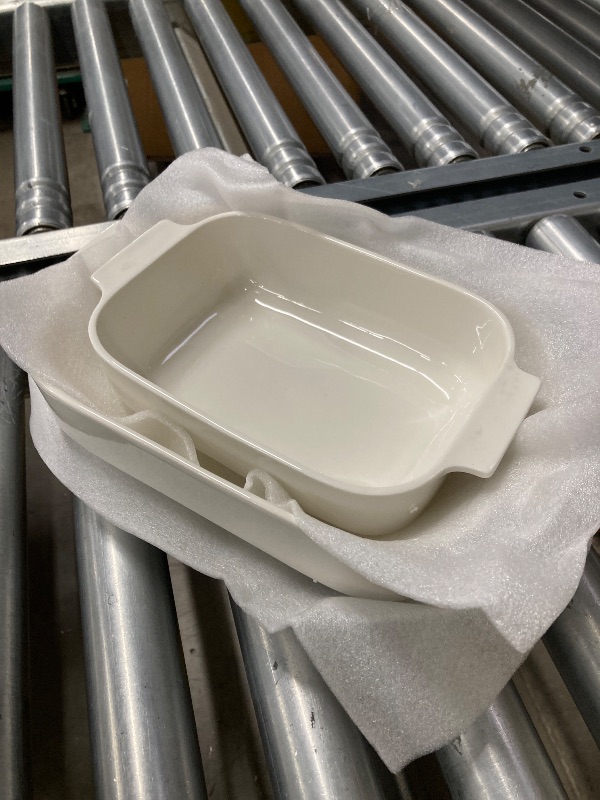 Photo 1 of *** SET OF 2 ONLY*** MALACASA Casserole Dishes for Oven, Ceramic Baking Dishes Set of 2, Rectangular Lasagna Pan Deep Baking Pans, Bakeware Sets with Handles Gift Set, White (/11.7''/9.4''), Series BAKE