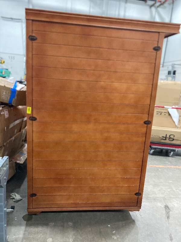 Photo 1 of **Need  to buy an adapter, please see the photos, RESTISLAND 4 Person Far Infrared Sauna Indoor, Low EMF Wooden Sauna at Home with Bluetooth, Therapy Light, LCD Panel. ITS NOT PERMITTED TO RETOUR, NOT REFUNDED.