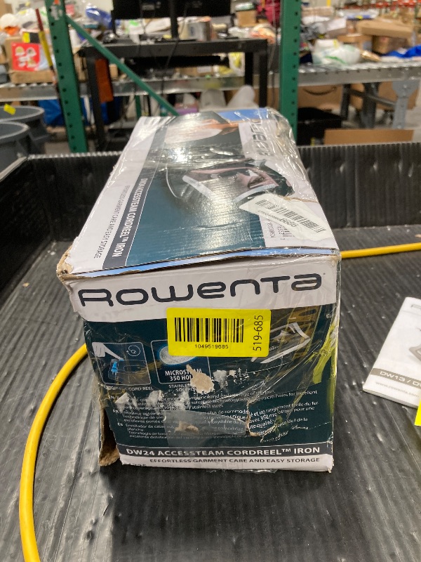 Photo 1 of ***MAKES A RATTLING NOISE WHEN SHAKEN BUT IS FUNCTIONING***Rowenta Access Stainless Steel Soleplate Steam Iron with Retractable Cord, Powerful Steam Diffusion, Auto-Off and Anti-Drip, 1725 Watts, Black Clothes Iron, DW2459***MAKES A RATTLING NOISE WHEN SH