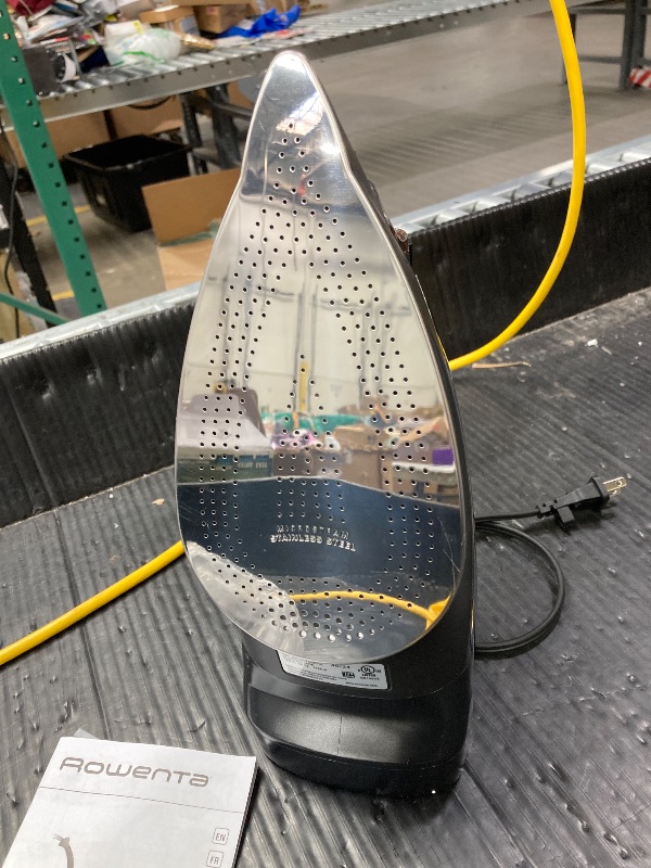 Photo 1 of ***MAKES A RATTLING NOISE WHEN SHAKEN BUT IS FUNCTIONING***Rowenta Access Stainless Steel Soleplate Steam Iron with Retractable Cord, Powerful Steam Diffusion, Auto-Off and Anti-Drip, 1725 Watts, Black Clothes Iron, DW2459***MAKES A RATTLING NOISE WHEN SH