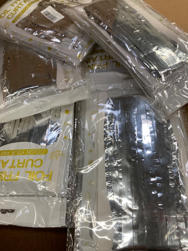 Photo 1 of 8 PACK+++Foil Curtain Backdrop Metallic Tinsel Foil Fringe Curtains Photo Booth Props for Birthday Wedding Engagement Bachelorette Christmas Holiday Celebration Party Decorations Supplies (yinse-3-fba)