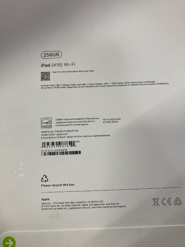 Photo 1 of + FACTORY SEALED++++Apple iPad 11-inch: A16 chip, 11-inch Model, Liquid Retina Display, 256GB, Wi-Fi 6, 12MP Front/12MP Back Camera, Touch ID, All-Day Battery Life — Pink
