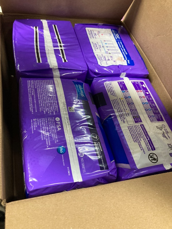 Photo 1 of  4 PACK Always Discreet Ultimate Size 7 Drop Incontinence Pads - XL - 104ct