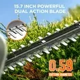 Photo 1 of ***MISSING BATTERY***Litheli 20V 16'' Cordless Hedge Trimmer, Lightweight, With 2.5Ah Portable Battery, for Bush & Shrub Cutting, Trimming, Pruning