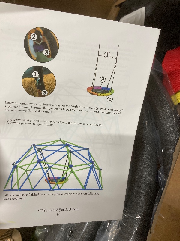 Photo 1 of 10FT Climbing Dome with Swing Set, Kids Dome Climber Jungle Gym Outdoor Play Toddler Play Set for Ages 3-10, Supports up to 880lbs