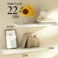 Photo 1 of **MISSING HARDWARE**Ophanie 22.5 inch 2 Pack Wood Floating Shelves, Hanging Float Shelf for Wall Mounted Decorative Shelves, 6.7 x 23 Inch, Set of 2, White