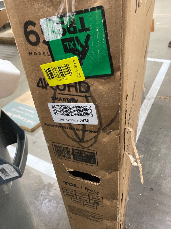 Photo 1 of ***Missing Power Cord - Untested*** TCL 65-Inch Class S5 UHD 4K LED Smart TV with Fire TV (65S551F, 2024 Model), Dolby Vision, HDR PRO+, Dolby Atmos, Alexa Built-in with Voice Remote, Apple AirPlay 2 Compatibility, Streaming Television