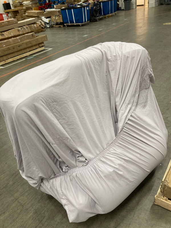 View 7 of ***RIP ON BOTTOM. MISSING LEGS -SELLING AS IS ONLY*** 
Benjara Diana Accent Chair, 2 Tone, Leather, Cream, Taupe Brown and Chrome 
 ***(SOME DUST RESIDUE, NOT IN BOX)***