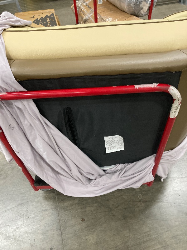 View 6 of ***RIP ON BOTTOM. MISSING LEGS -SELLING AS IS ONLY*** 
Benjara Diana Accent Chair, 2 Tone, Leather, Cream, Taupe Brown and Chrome 
 ***(SOME DUST RESIDUE, NOT IN BOX)***