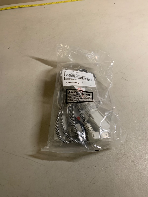 Photo 1 of 2-Pack 2 Prong Extension Cord 4FT, 90 Degree Plug, SPT-2, Flat Nylon Braided Power Extension Cord with 3 Outlets, Multiple Outlets with Tamper Guard, ETL Listed, Outlet Saver, 16 Gauge Wire, 13A/125V