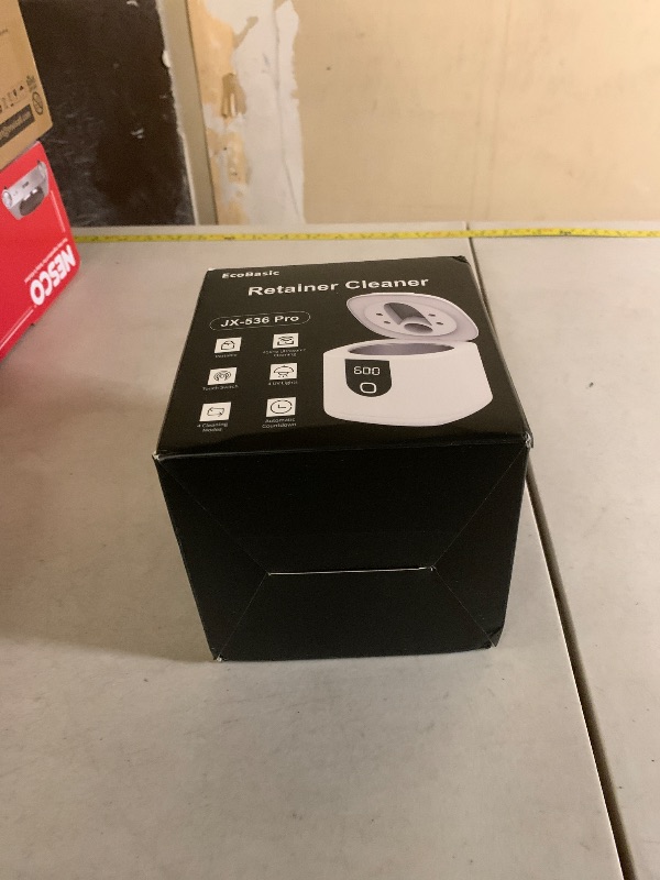 Photo 1 of 45kHz Ultrasonic Retainer Denture Cleaner Machine, Fast Cleaning for Aligners, Mouth Guards, Braces, Toothbrush Heads & Jewelry, 200ML Dental Cleaning Pod, 4 Modes & Digital Timer, White