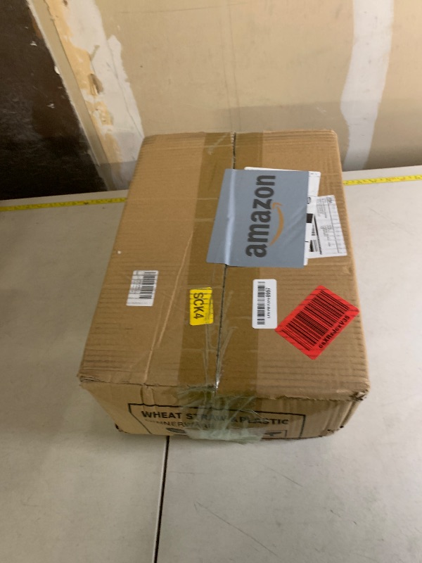 Photo 1 of Teivio 32-Piece Kitchen Plastic Wheat Straw Dinnerware Set, Service for 8, Dinner Plates, Dessert Plate, Cereal Bowls, Cups, Unbreakable Colorful Plastic Outdoor Camping Dishes, Gray Stone