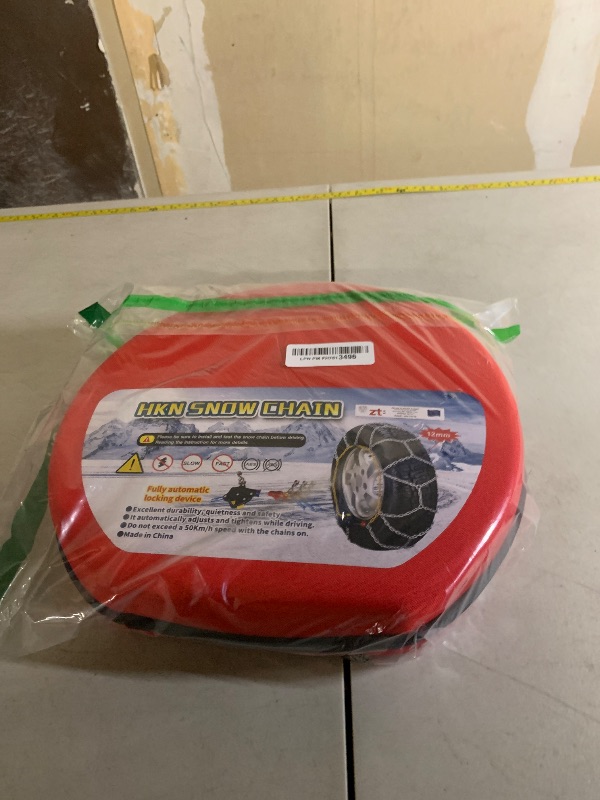 Photo 1 of Auto-Fixing Snow Chains, 30s Quick Fit Easy Installation Tire-Chains, Portable Reusable High Carbon Steel Anti Slip Tire Chain for Passenger Car, Pickup Trucks and SUV - Set of 2