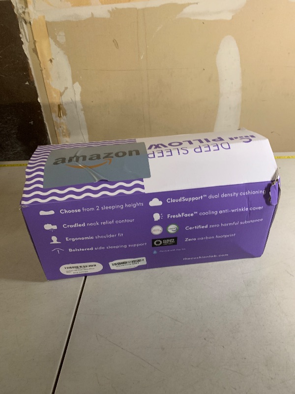 Photo 1 of C CUSHION LAB Deep Sleep Pillow, Patented Ergonomic Contour Design for Side & Back Sleepers, Orthopedic Cervical Shape Gently Cradles Head & Provides Neck Support & Shoulder Pain Relief - Calm Grey