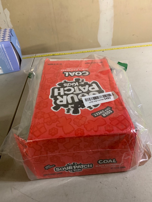 Photo 1 of SOUR PATCH KIDS Coal Black Raspberry Soft & Chewy Holiday Candy, Bulk Candy, 12 - 3.1 oz Boxes
