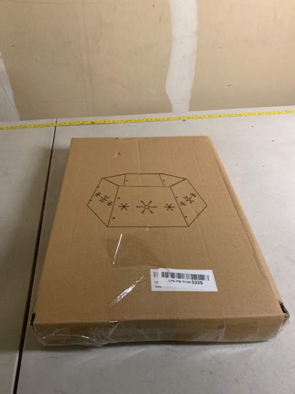 Photo 1 of FORUP Metal Christmas Tree Ring with Printed Snowflake, Tree Skirt Base Stand for Christmas Decorations (Red)