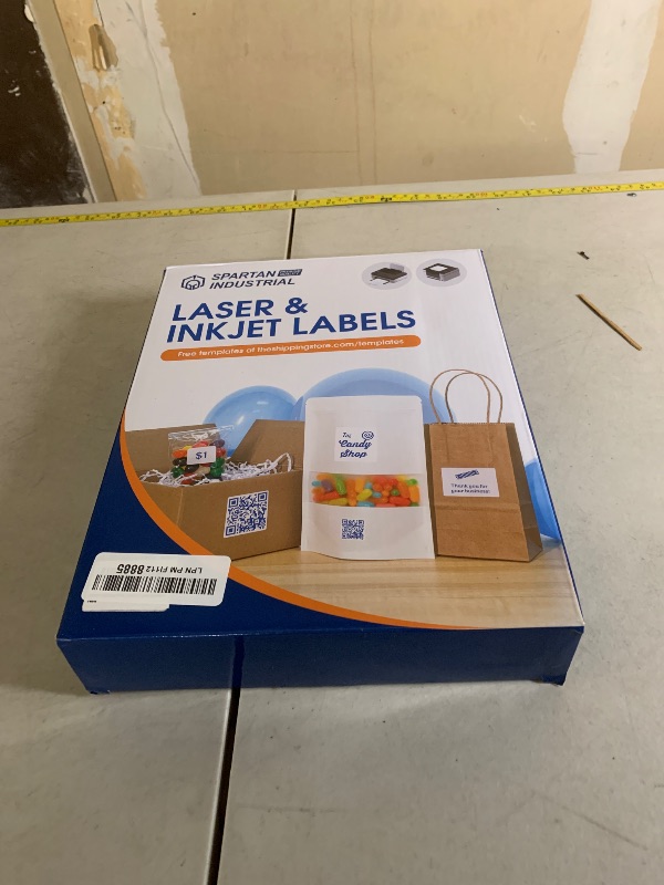 Photo 1 of 2" X 2" Square Printable Labels for Inkjet and Laser Printers - 250 Sheets, 5000 Matte White Custom Stickers for Business Logos, QR Code Stickers, Product Labeling - Spartan Industrial Template S002