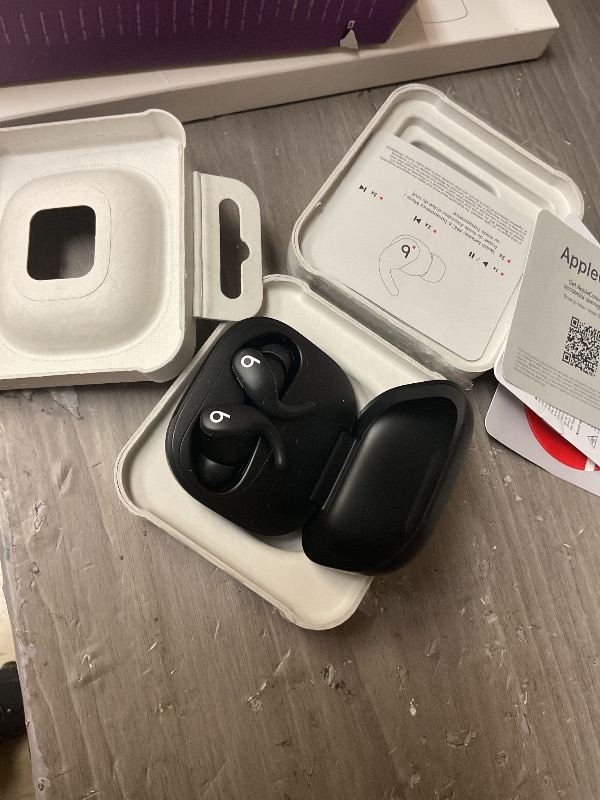 Photo 1 of Beats Powerbeats Fit - Wireless Noise Cancelling Workout Earbuds with Secure-Fit Wingtips, Up to 30-Hour Battery Life, Sweat & Water Resistant, Apple & Android Compatible - Jet Black