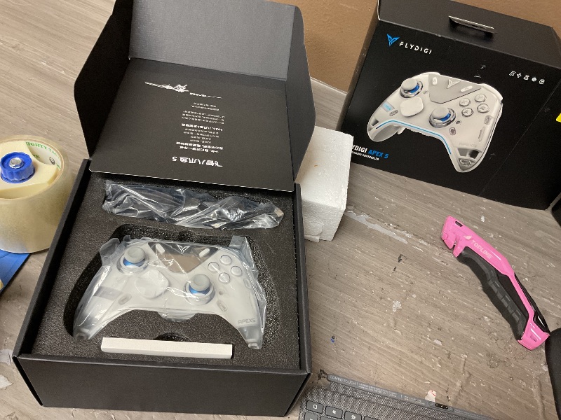 Photo 1 of FLYDIGI Apex 5 PC Controller, Forceflex Joystick 2.0, ForceAdapt Triggers, 3ms Ultra-Low Latency, RGB Light Bar, Full-Color LCD Display,1500mAh Battery PC/NS/Android/TV