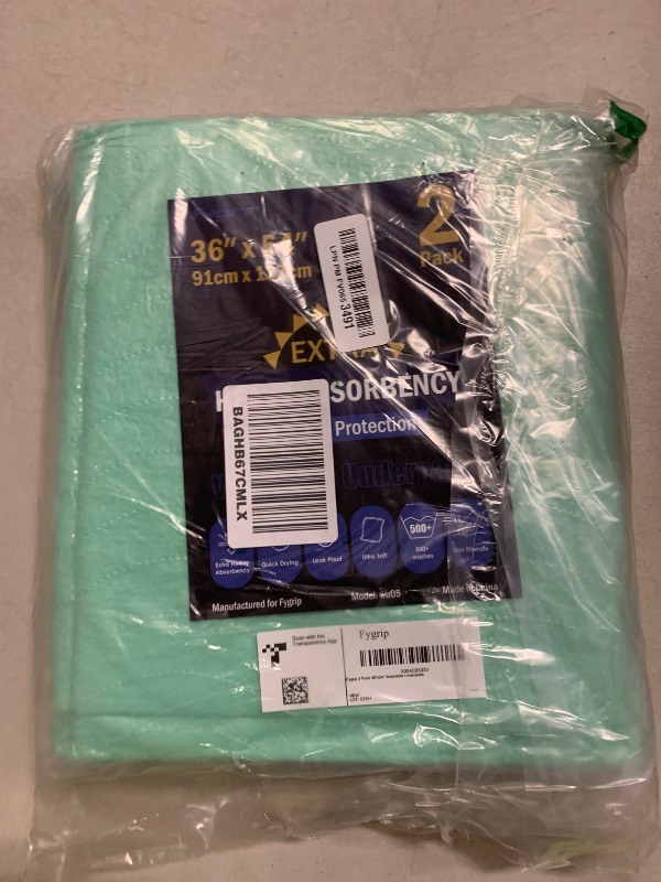 Photo 1 of 2 Pack 36” x 54” Extra Heavy Absorbency Washable Underpads, Waterproof Nursing Pads Incontinence Bed Pads, Reusable Washable Pee Pads for Dogs, Diaper Changing & Adults, Mattress Protector