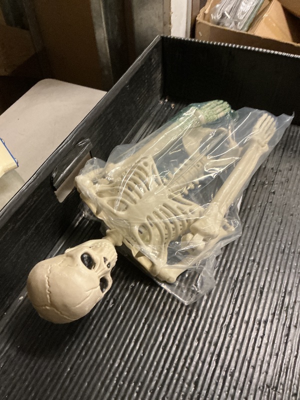 Photo 1 of 36" Skeleton Halloween Decorations, 3FT Realistic Full Body Movable Posable Joints Skeleton, Creepy Halloween Plastic Skeleton for Graveyard Decorations, Haunted House Props Indoor/Outdoor Decor