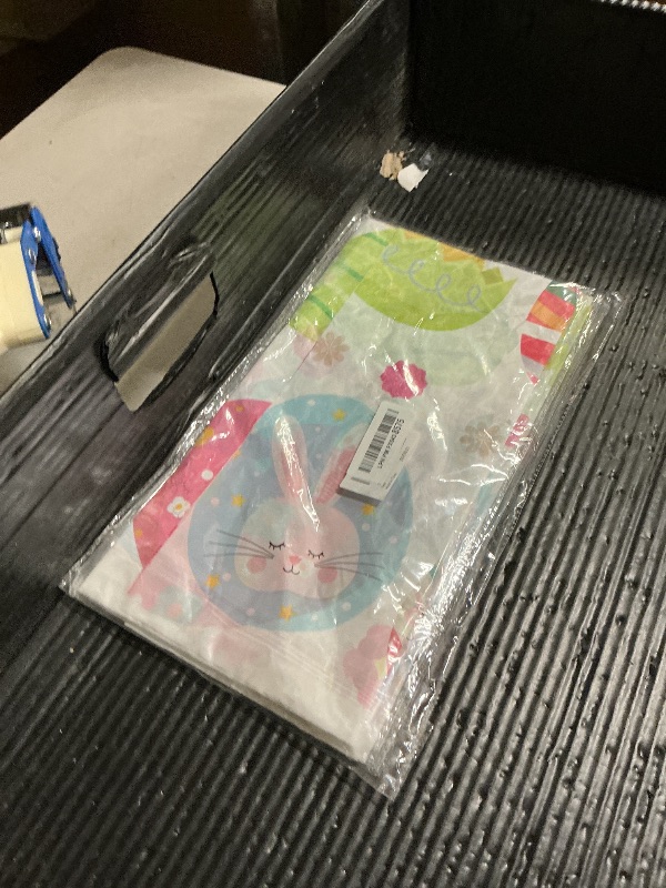 Photo 1 of 3-Piece 54 x 108 Inch Easter Plastic Tablecloth - Colorful Egg, Bunny, Chicken Designs, Disposable Spring Holiday Rectangle Table Cloth for Dining Room Kitchen Table Cover Indoor Outdoor Decorations