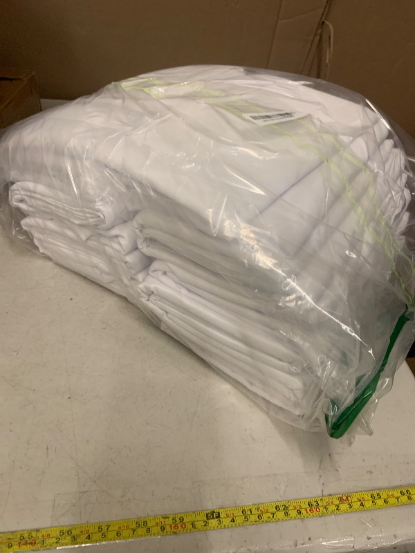 Photo 1 of 10 Pack White Table Cloth Rectangle Table Cloths for 8 Foot Rectangle Tables 60 X 126 Inch Washable Polyester Table Covers, Reusable & Wrinkle Resistant for Weddings, Parties, Events, and Everyday Use