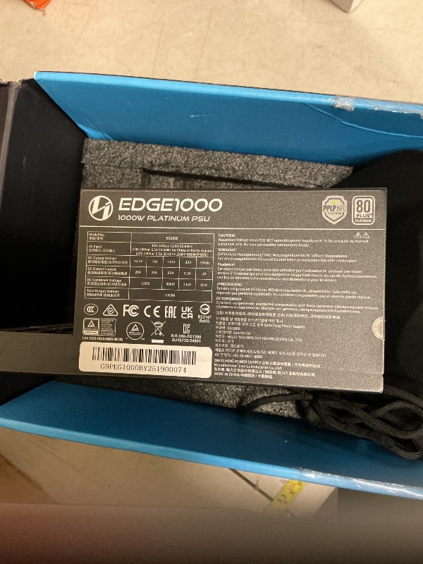 Photo 1 of Lian Li Edge Series-1000W Full Modular Power Supply-80 Plus Platinum-ATX 3.0, 3.1-PCIE 5.1-L-Shape Design for Dual Chamber Case-120mm FDB Fan-Supports up to 4X USB Devices-Black (EG1000BE.US)