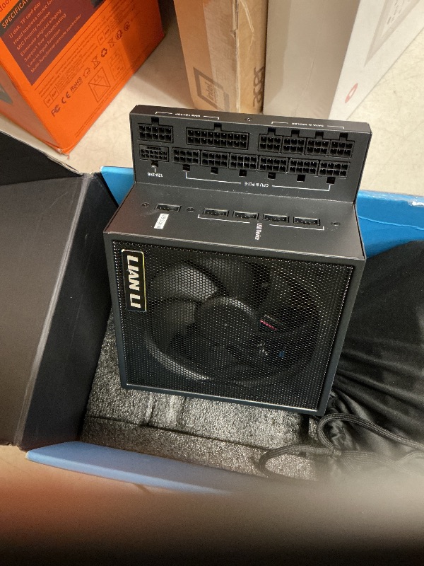 Photo 1 of Lian Li Edge Series-1000W Full Modular Power Supply-80 Plus Platinum-ATX 3.0, 3.1-PCIE 5.1-L-Shape Design for Dual Chamber Case-120mm FDB Fan-Supports up to 4X USB Devices-Black (EG1000BE.US)