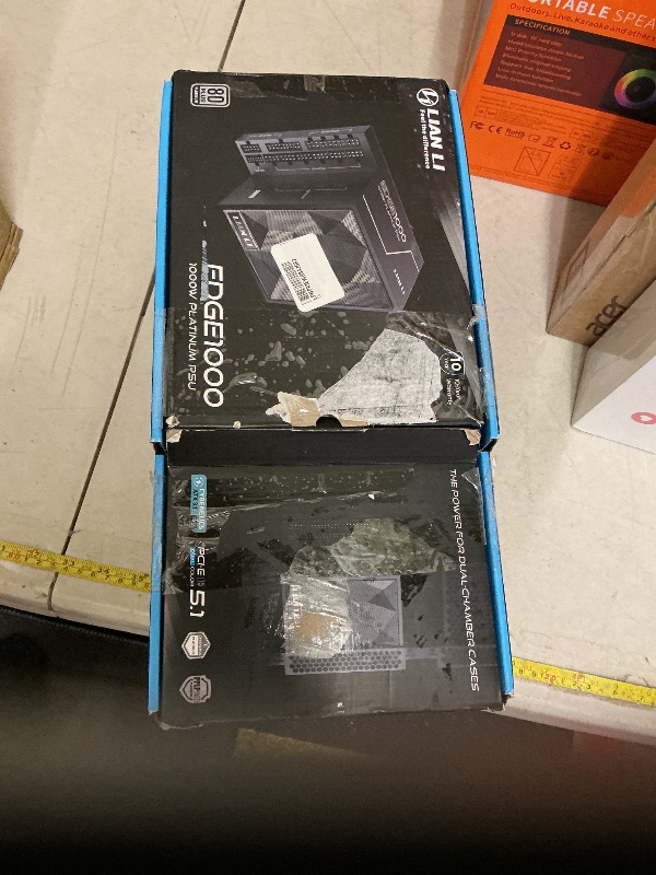 Photo 1 of Lian Li Edge Series-1000W Full Modular Power Supply-80 Plus Platinum-ATX 3.0, 3.1-PCIE 5.1-L-Shape Design for Dual Chamber Case-120mm FDB Fan-Supports up to 4X USB Devices-Black (EG1000BE.US)