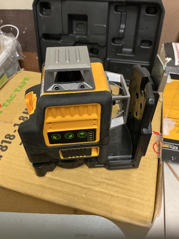 Photo 1 of DEWALT Laser Level 360 Self Leveling, 3 Way Green Laser Leveler Tool 12V MAX with 2.0Ah Battery, Charger and Durable Carrying Case, 100 Ft, Tripod Compatible (DW089LG)