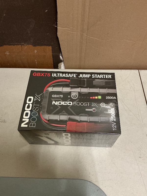 Photo 1 of NOCO Boost X GBX75: 2500A UltraSafe Jump Starter – 12V Lithium Battery Booster Pack, Portable Jump Box, Power Bank & Jumper Cables - for 8.5L Gas and 6.5L Diesel Engines