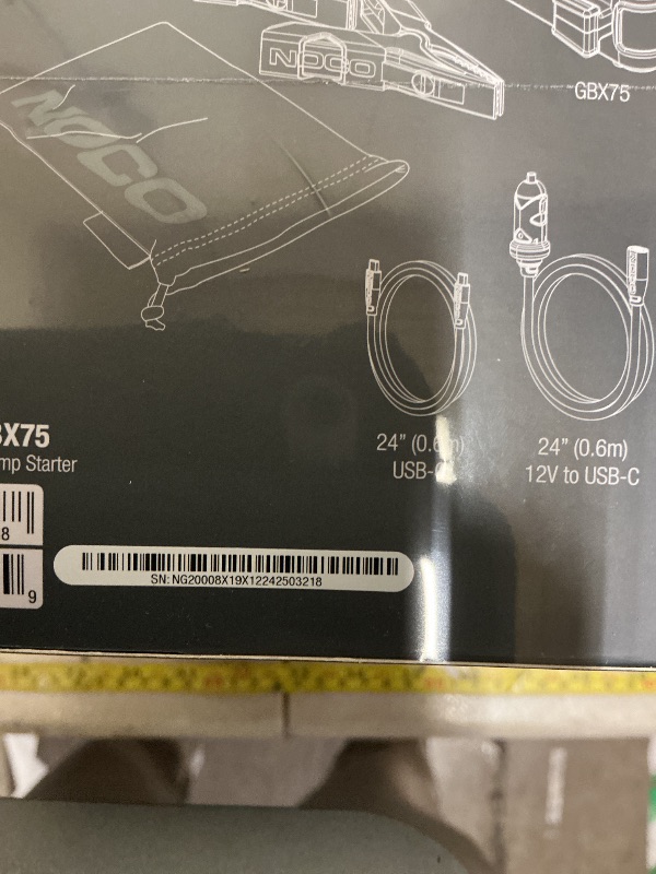 Photo 1 of NOCO Boost X GBX75: 2500A UltraSafe Jump Starter – 12V Lithium Battery Booster Pack, Portable Jump Box, Power Bank & Jumper Cables - for 8.5L Gas and 6.5L Diesel Engines