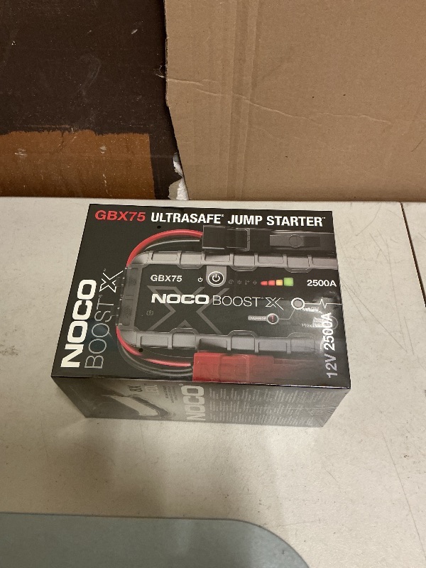 Photo 1 of NOCO Boost X GBX75: 2500A UltraSafe Jump Starter – 12V Lithium Battery Booster Pack, Portable Jump Box, Power Bank & Jumper Cables - for 8.5L Gas and 6.5L Diesel Engines