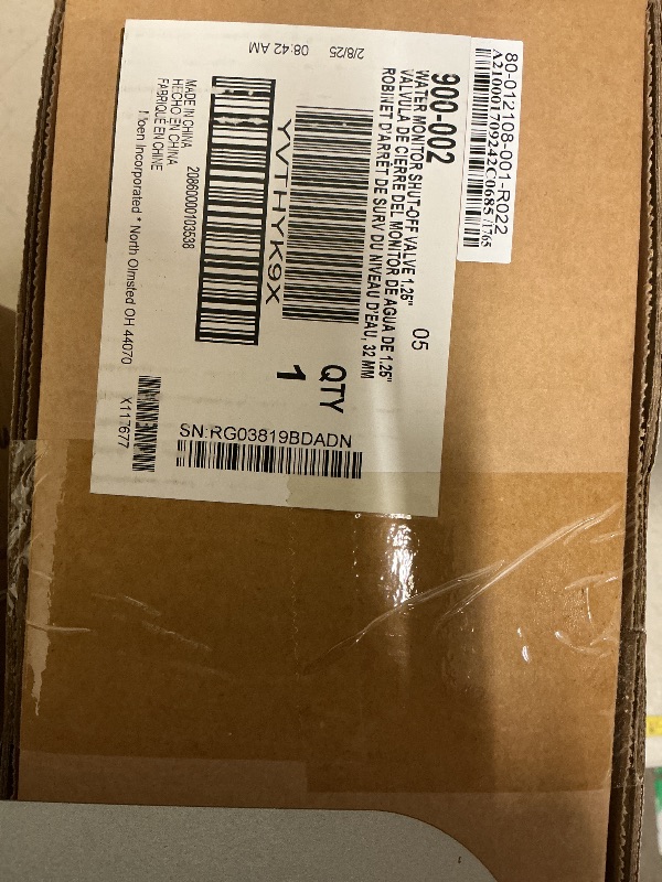 Photo 1 of Moen Flo Smart Water Monitor and Automatic Shutoff Sensor, Wi-Fi Connected Water Leak Detector for 1-1/4-Inch Diameter Pipe, 900-002