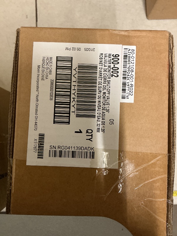 Photo 1 of Moen Flo Smart Water Monitor and Automatic Shutoff Sensor, Wi-Fi Connected Water Leak Detector for 1-1/4-Inch Diameter Pipe, 900-002