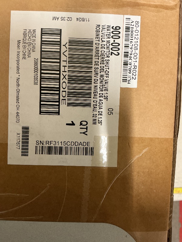 Photo 1 of Moen Flo Smart Water Monitor and Automatic Shutoff Sensor, Wi-Fi Connected Water Leak Detector for 1-1/4-Inch Diameter Pipe, 900-002