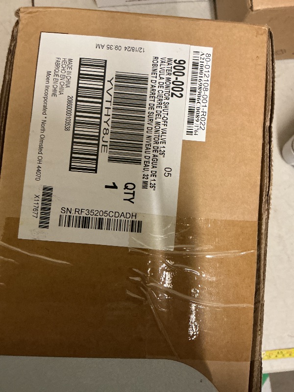 Photo 1 of Moen Flo Smart Water Monitor and Automatic Shutoff Sensor, Wi-Fi Connected Water Leak Detector for 1-1/4-Inch Diameter Pipe, 900-002