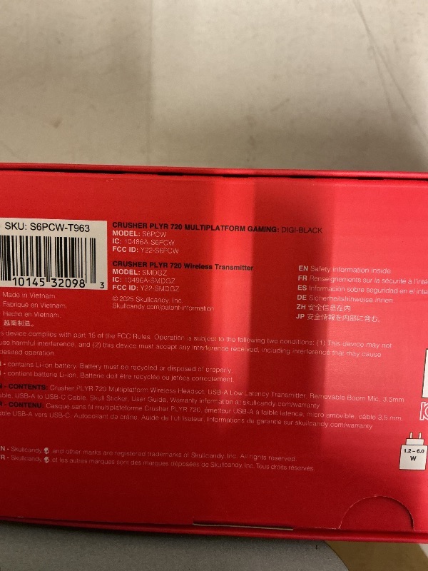 Photo 1 of Skullcandy Crusher PLYR 720 Wireless Gaming Headset, Ultimate Immersion and Comfort, THX Spatial Audio, Multi-Sensory Bass and Platform- Digi-Black, Removable Mic, PC, PlayStation, Nintendo