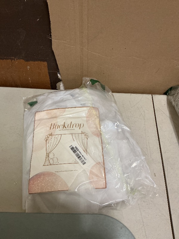 Photo 1 of 10x10ft White Tulle Backdrop Curtain with Lights String for Parites, Sheer Photo Backdrop Drapes with Lights for Wedding Ceremony Reception Baby Shower Bridal Shower Birthday Party