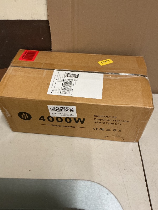 Photo 1 of 4000W Power Inverter 12V DC to 110V/120V AC Converter for RV/Truck/Boat/Camping/Off-Grid Solar Car Power Inverter Peak Power 8000W with 4 AC Outlets,USB & Type-C Port, Remote Controller & LCD Screen