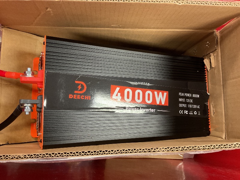 Photo 1 of 4000W Power Inverter 12V DC to 110V/120V AC Converter for RV/Truck/Boat/Camping/Off-Grid Solar Car Power Inverter Peak Power 8000W with 4 AC Outlets,USB & Type-C Port, Remote Controller & LCD Screen