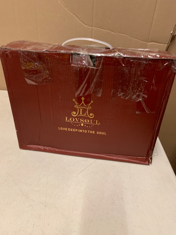 Photo 1 of L LOVSOUL Goose Down Fiber Comforter Full Size, High Fill Power Hotel Style Bedding Comforter, Fluffy Ultra Soft All Season Grey Duvet Insert with 8 Corner Tabs